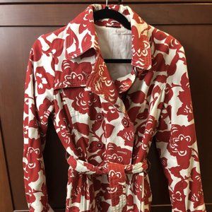 Boden patterned cotton canvas short trench coat, 8